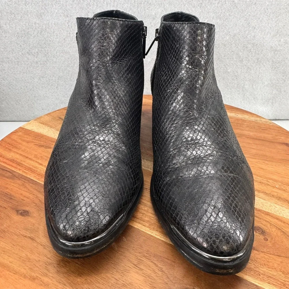 AQUATALIA Ankle Boots Snakeskin Print Made in Italy Pointed Toe‎ Size 9